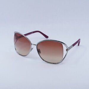 Tom Ford Marta FT1091 16T Sunglasses Palladium Butterfly Frame, Bordeaux Lenses